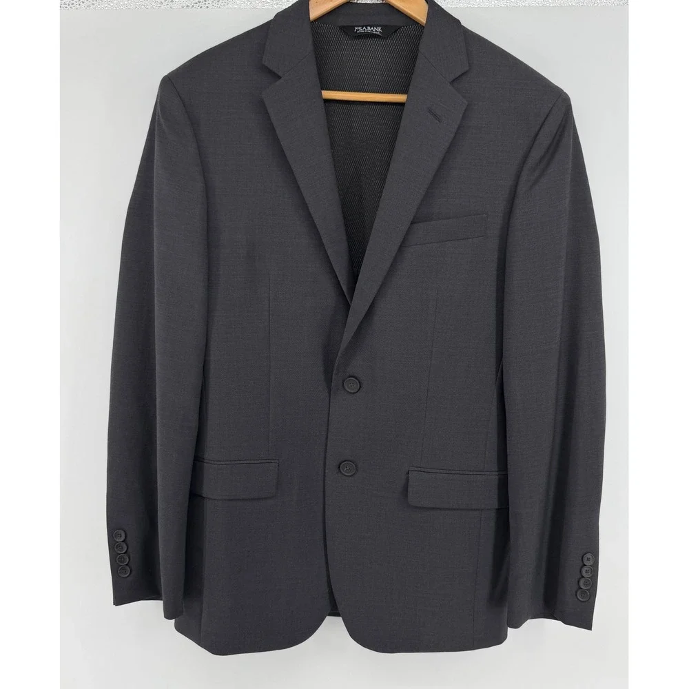 Jos. A. Bank Traveler Travel Tech Slim Fit Blazer 38R Charcoal Gray Wool Blend